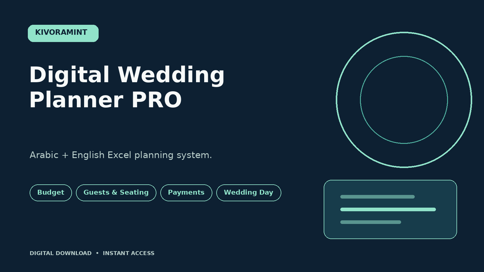 KivoraMint Digital Wedding Planner promotional cover